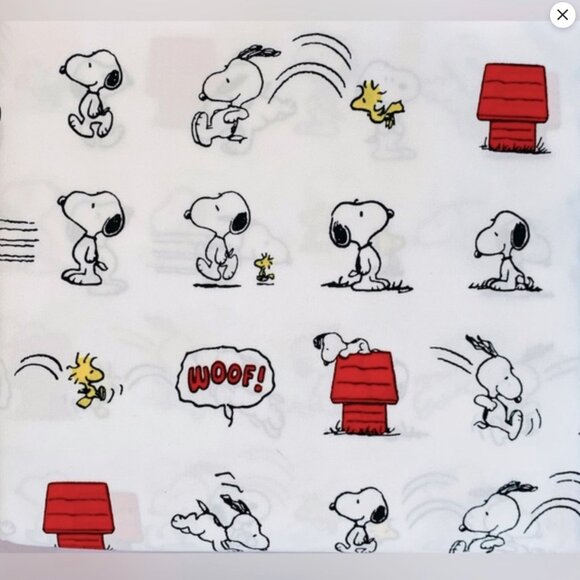Peanuts Snoopy Woodstock Red Dog House FULL Size Sheet Set - Picture 2 of 3